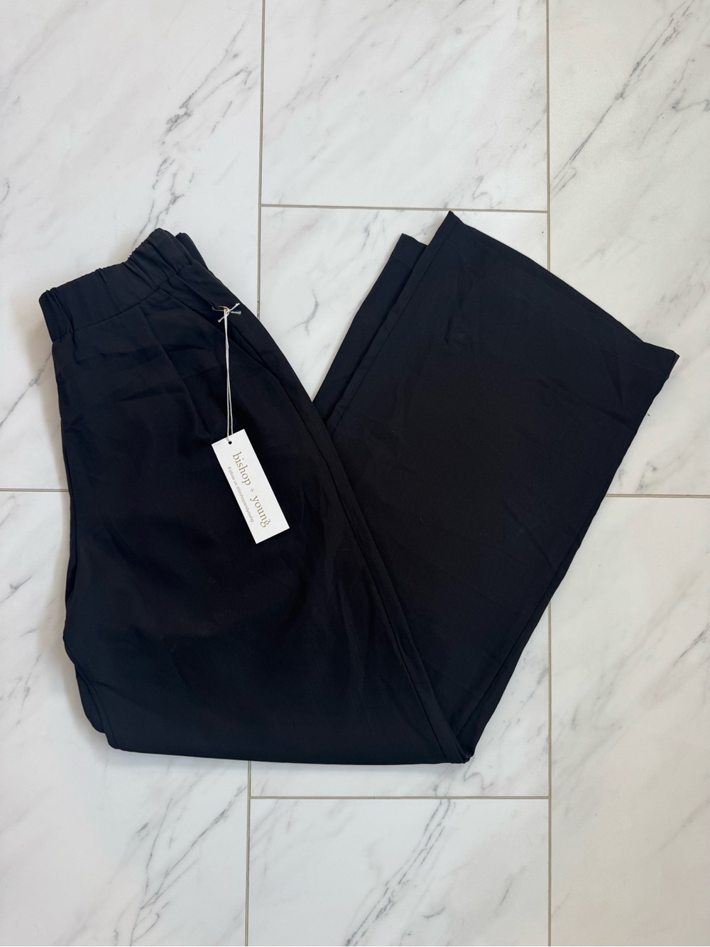 bishop + young Monroe Black Wide-Leg Pant / Trousers NWT